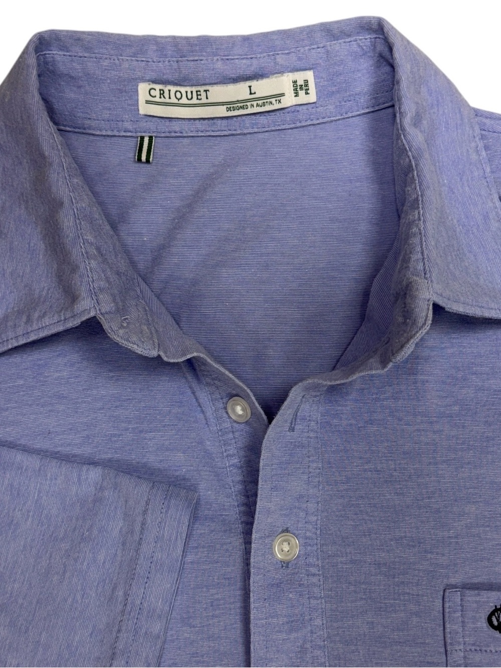Criquet Polo Shirt Mens Large Purple Players Golf Performance Stretch Preppy